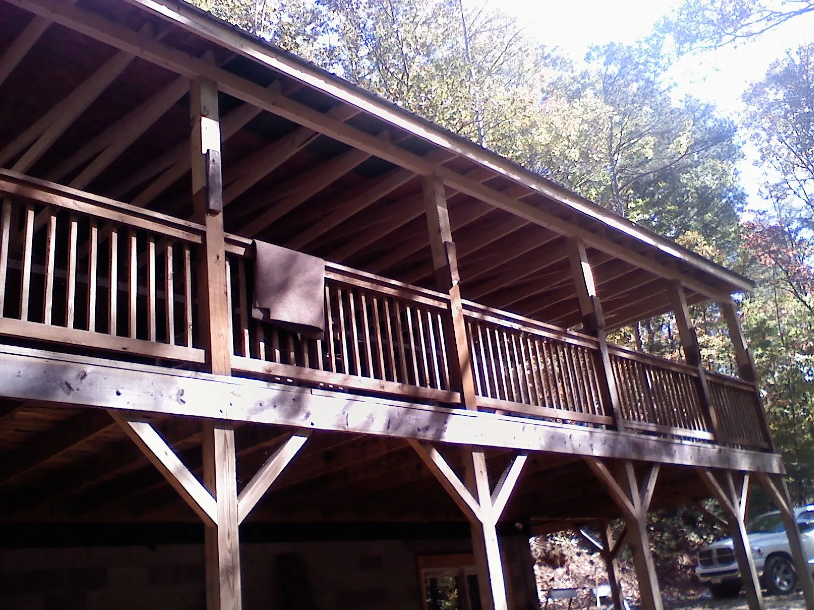 Timber framing under a new elevated porch and deck — Roof Leak Repair in Alva by Roofing Brothers